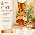 Cat Stained Glass Pattern SVG PNG PDF – Nature Suncatcher Template