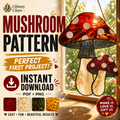 Mushroom Stained Glass Pattern PDF PNG for Beginners
