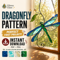 Dragonfly Stained Glass Pattern SVG PNG PDF – Nature Suncatcher Template