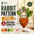 Rabbit Stained Glass Pattern SVG PNG PDF – Cute Bunny Suncatcher Template