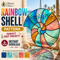 Rainbow Shell Stained Glass Pattern PDF PNG for Beginners