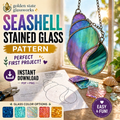 Seashell Stained Glass Pattern PDF PNG for Beginners