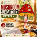 Mushroom Stained Glass Pattern PDF PNG for Beginners